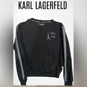 Karl Lagerfeld Black Sweater with Silver Details